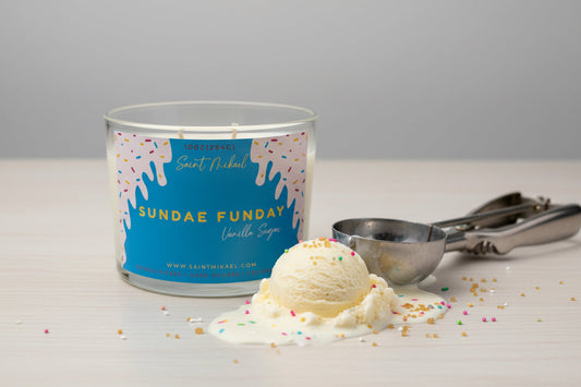 Sundae Funday double-wick candle, alternate view