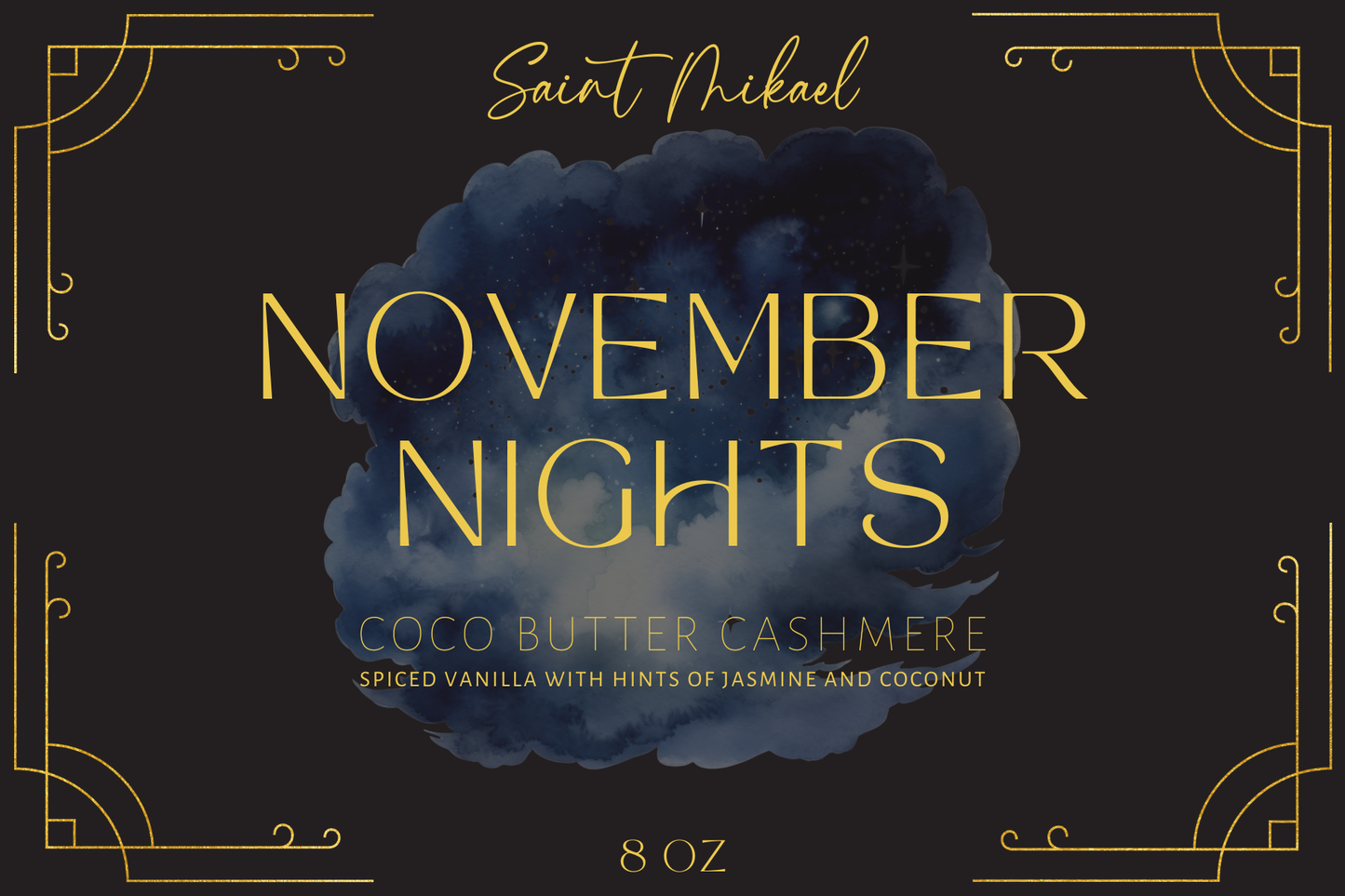 November Nights- 8oz Wickless Candle