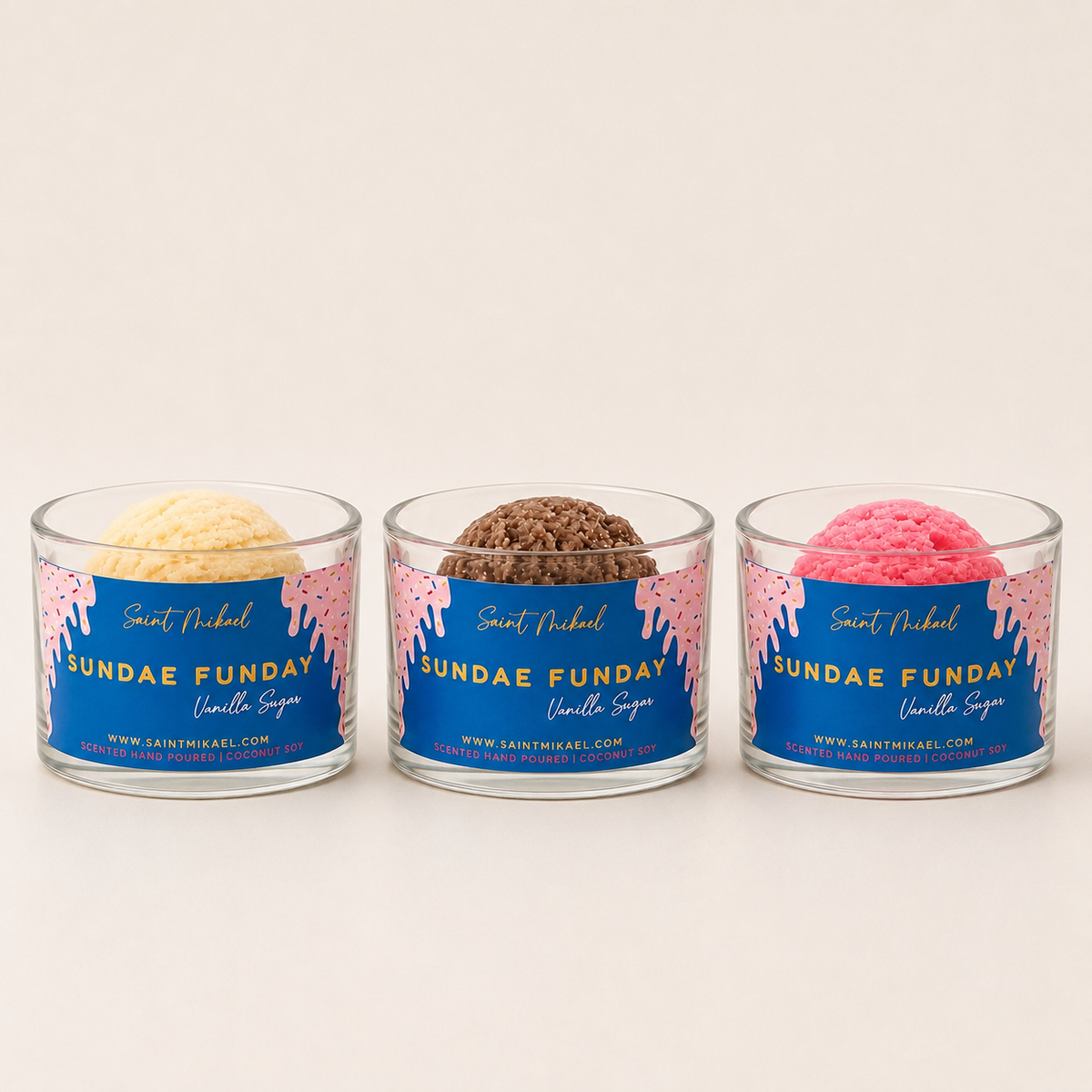 Sundae Funday 3oz wickless wax melt candle by Saint Mikael