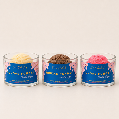 Sundae Funday 3oz wickless wax melt candle by Saint Mikael