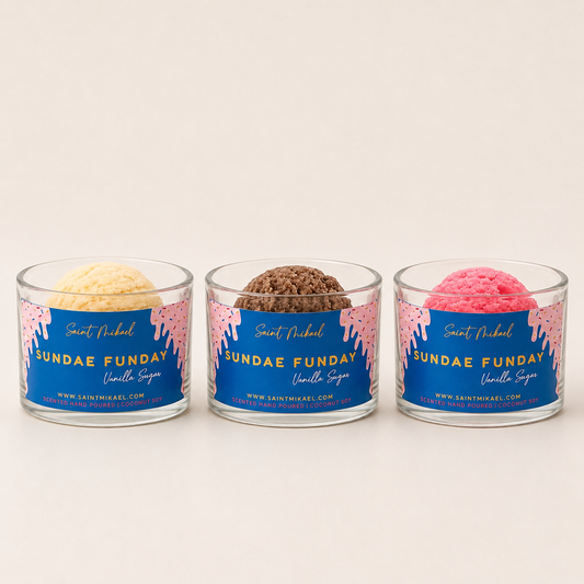 Sundae Funday 3oz wickless wax melt candle by Saint Mikael